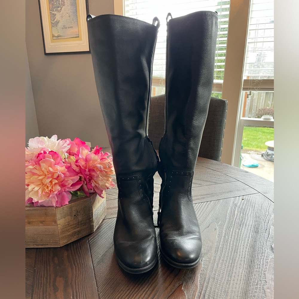Black leather Sam Edelman knee high boots